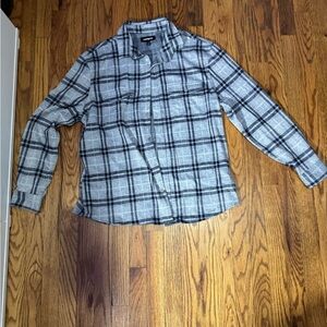 Express Black and Gray Checkered Shirt